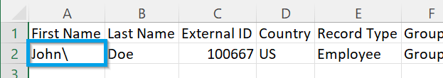 CSV Backslash