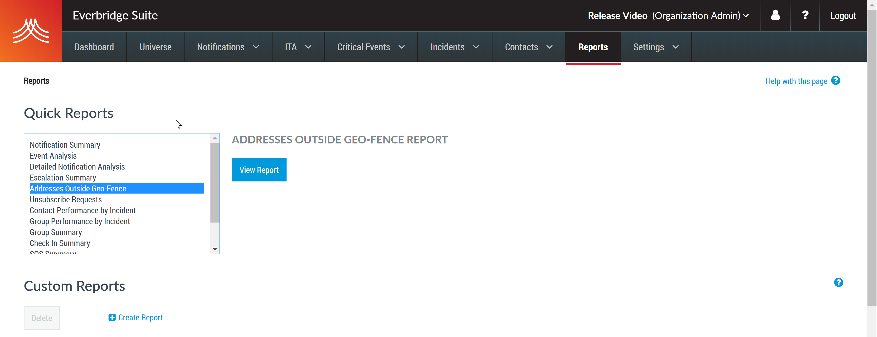 Addresses Outside Geo-Fence Quick Report