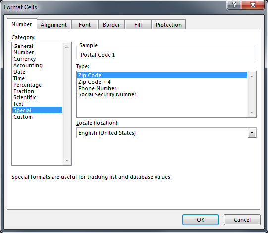 Format Cells