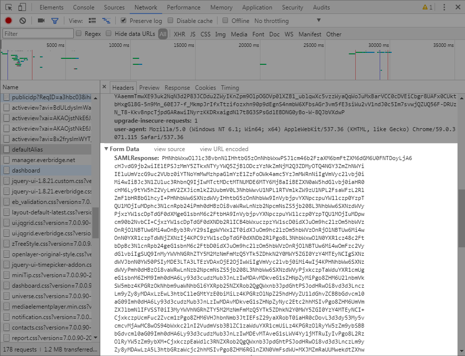 SAMLResponse in Form Data