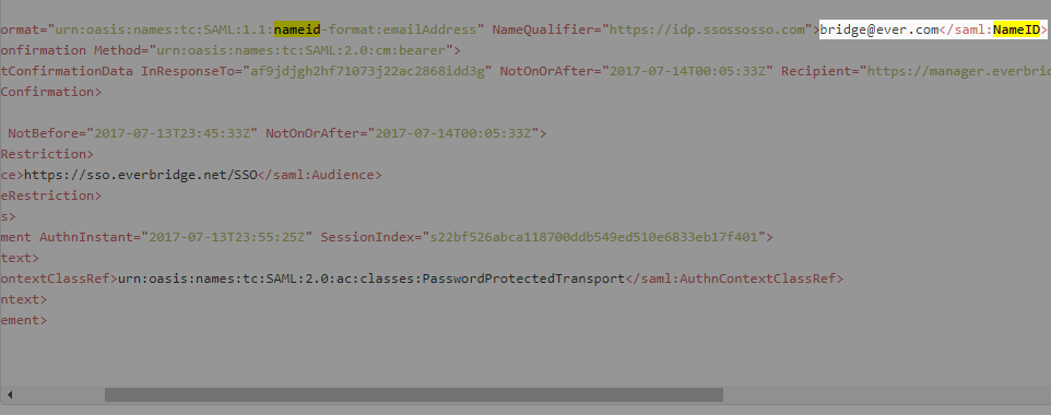 NameID in SAML Response