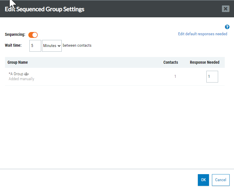 Edit Sequenced Groups Settings