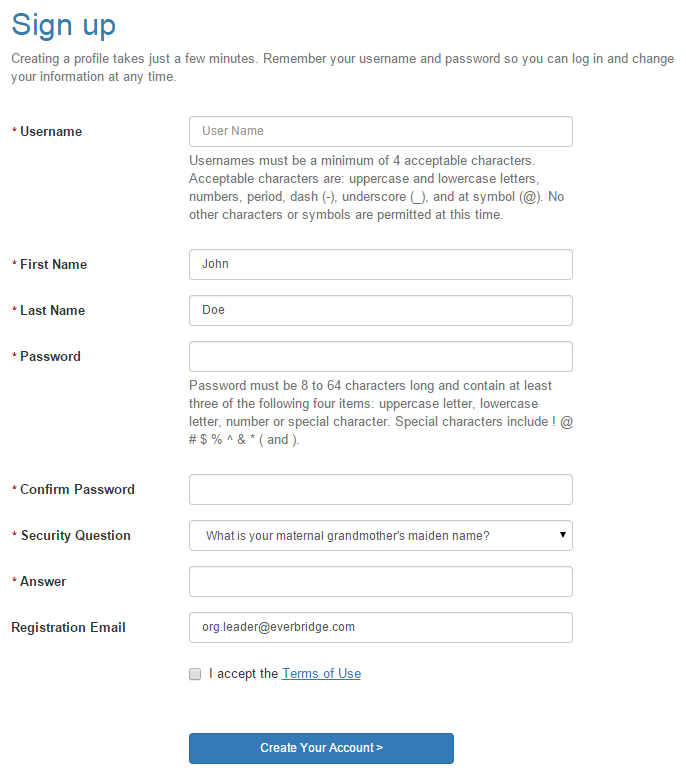 Member Portal Signup