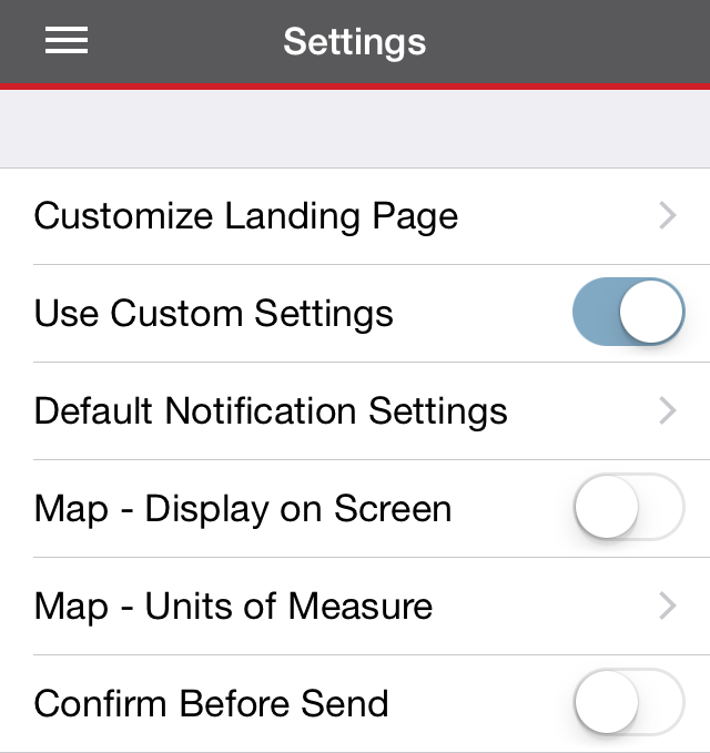 ManageBridge Settings Menu