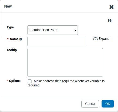 Location Geo Point variable