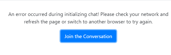 Incident Chat Error