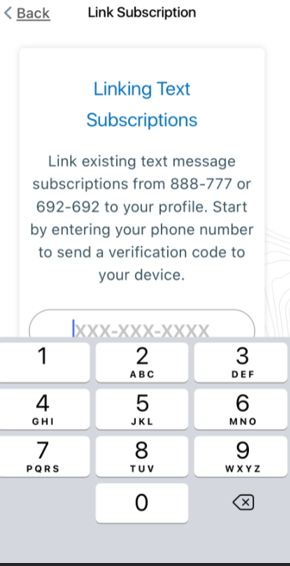 Screenshot from an iPhone where keypad blocks 'Send Verification Code'