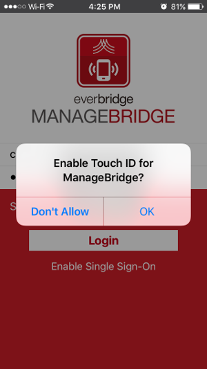 Enable Touch ID