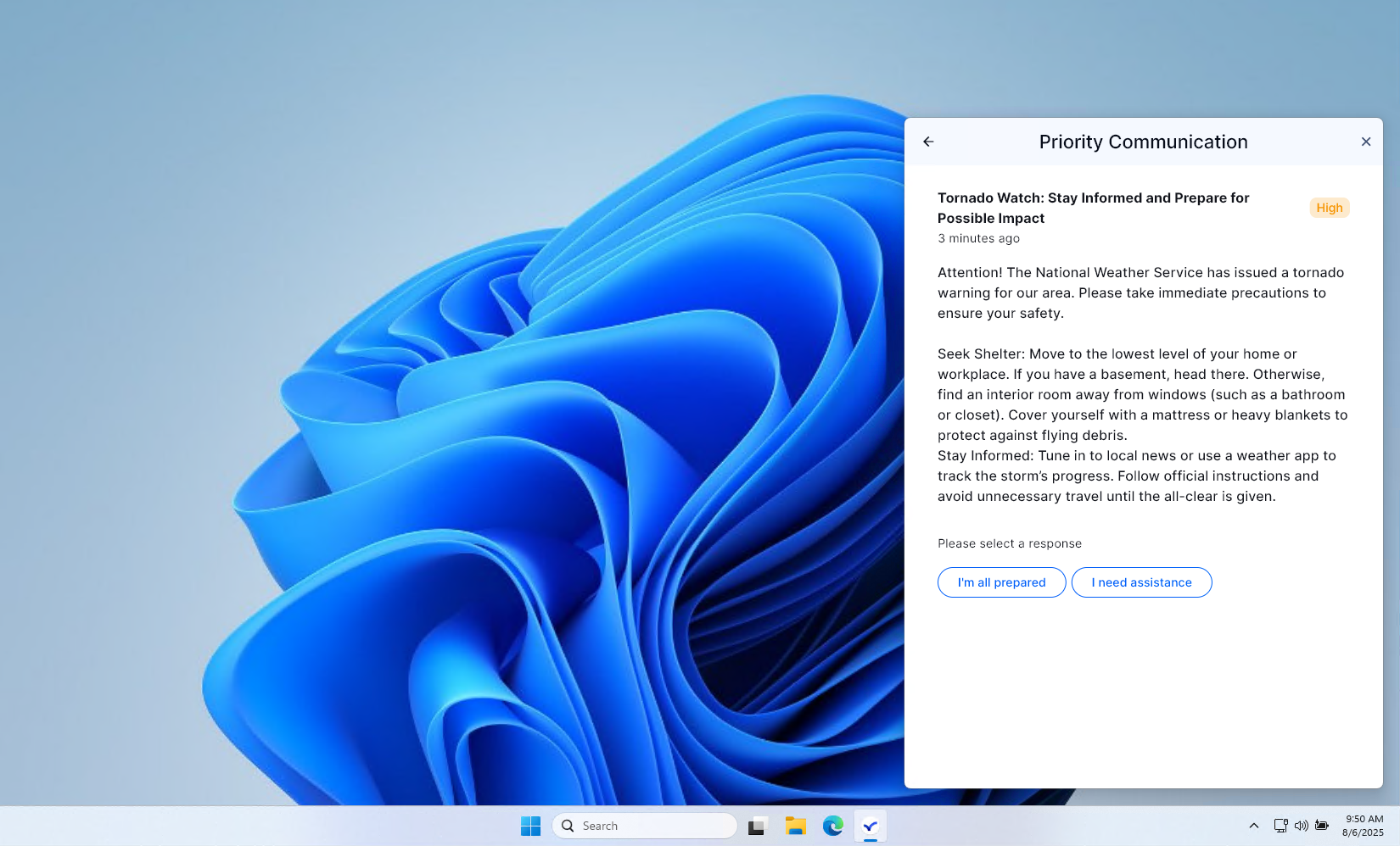 High Priority display
