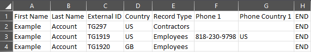 Corrected CSV Example