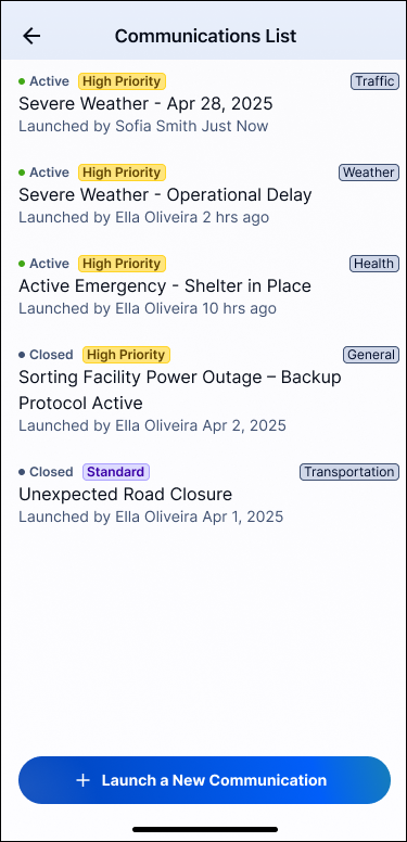 ManageBridge Communications List.png